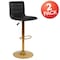Flash Furniture Black Vinyl Adjustable Barstool with Gold Base, PK2 2-CH-92023-1-BK-G-GG - alternate 5